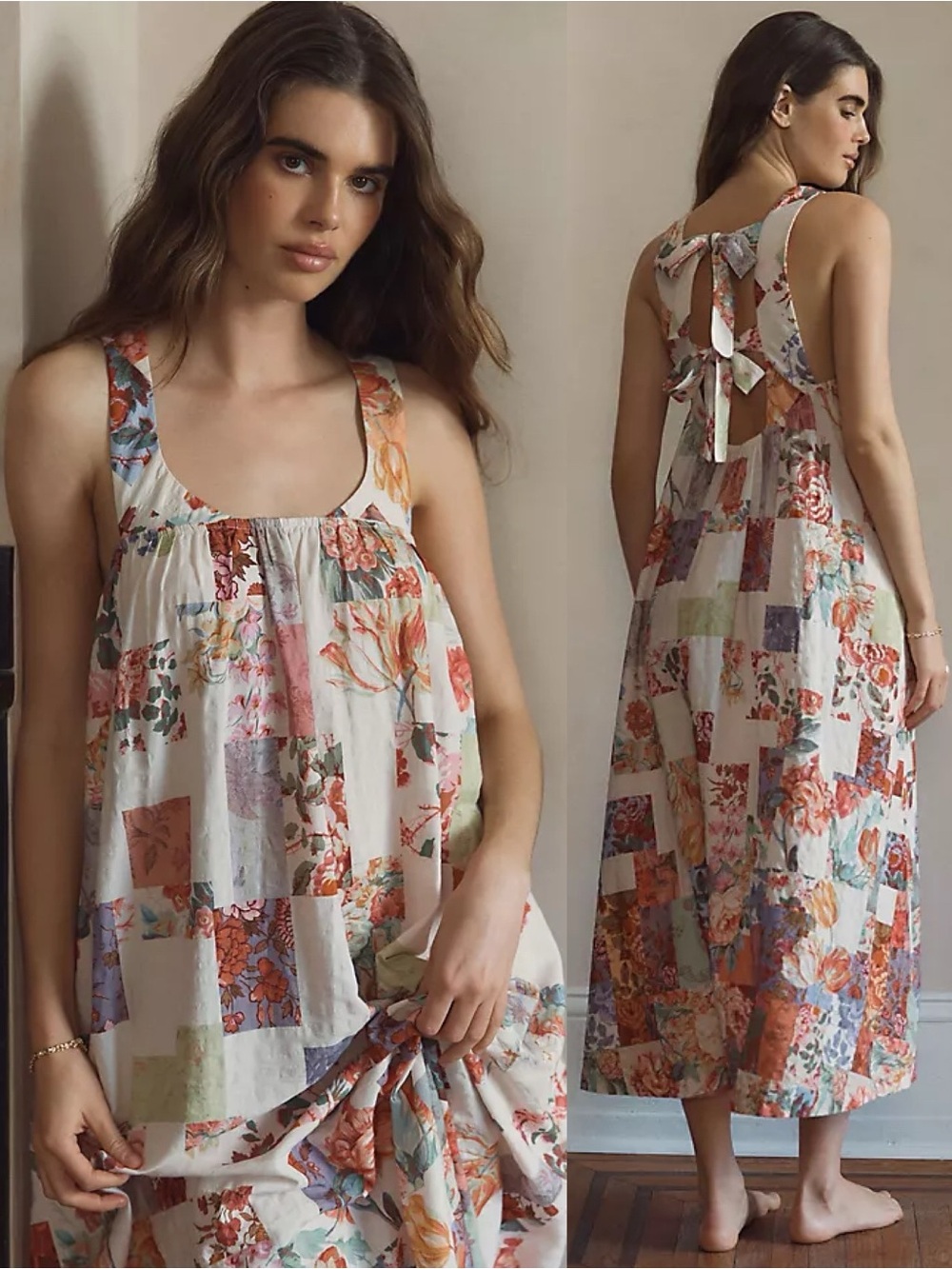 Anthropologie LyreBird Printed Tie-Back Midi Nap Dress - Picture 2 of 8